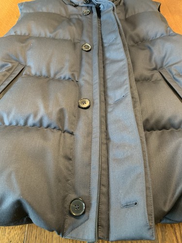 Ermenegildo Zenga Quilted Wool Navy Blue Down Vest Full zip 52R Italy 42 US - Picture 21 of 23