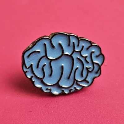 1'' inch Blue Brain Frontal Limbic Lobe Pineal Medulla Onlongata Enamel Lapel Pin