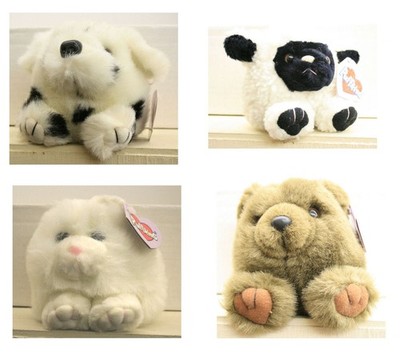4 Collectible Puffkins Animals for Ages 3 and Up-Bear, Dog, Cat, and Lamb