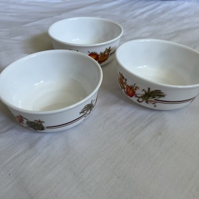Arcopal France Milchglas Schüsseln 3er Set Gemüsemuster Vintage Küche