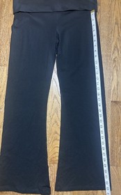 Victoria&rsquo;s Secret Pants Size L Short Angel Wing Fold Over Flare Black Y2K NEW