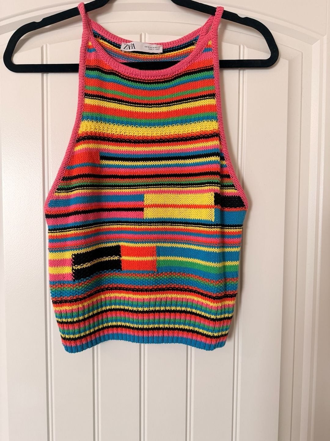 Zara Multi-Colored Striped Knit Tank Top Size M