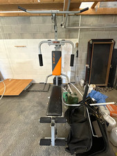 V-Fit ST Home Gym Multi-Gym w/ Bench & Weight Stack Lat Pull Down Grey