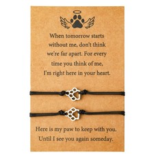 Pet Memorial Gifts Bereavement Loss of Dog Cat Paw Print Bracelets for 2