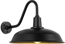 24" Extra Large Black Gooseneck Barn Light - Rustic Outdoor Fixture