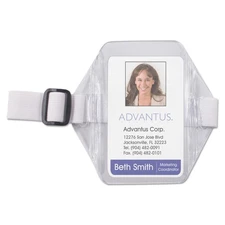Advantus Vertical Arm Badge Holder 2 1/2 x 3 1/2 Clear/White 12 per Box 75649