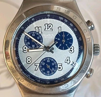 Vintage Swatch Irony Chrono Secret Agent YCS403 1996 Swiss Steel 40mm