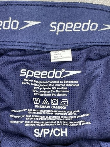 Speedo Men's Small Swim Trunk Knee Length Tech Volley Blue Stripe - Picture 18 of 21