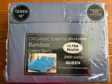 Blue Queen 100 Polyester from Organic Earth BAMBOO 4P Sheet Set Bella Home