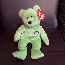 RARE  Ty Beanie Baby - 1998 Kicks - The Soccer Bear - with Tag Errors 98/99