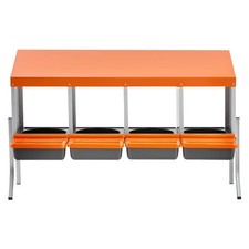 4-Slot Roll-Away Chicken Nesting Box 10.4in Galvanized Steel Orange