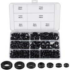 Gummidichtungen für Kabel in 7 Größen - 260 Stück Set für Werkstatt und Haushalt