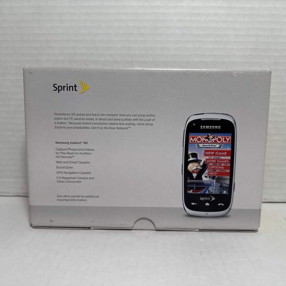 SAMSUNG INSTINCT HD 3G SPEED 5.0 MEGAPIXELES CAMERA WITH BOX BRAND NEW (SPRINT) - Image 2 of 4