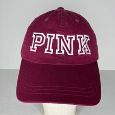 PINK Victoria's Secret Hat Women s Maroon One Size Embroidered Baseball Cap