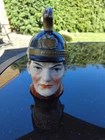 Antique Rare Money Box Ceramic Figure Bust 0f Austro Hungarian Dragoon Soldier