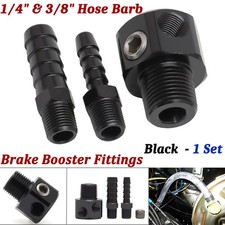 Puerto 1/4" + 3/8" Manguera Barba Montaje Speedway Motor Vacío Freno Booster Universal