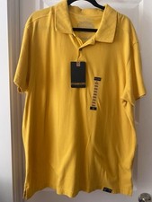 Nautica Classic Fit Solid All Cotton Mustard Yellow Short Sleeve Polo Shirt 2XL