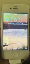    Apple iPhone 4 White Model A1332 Powers On but Had A Lock Code.
