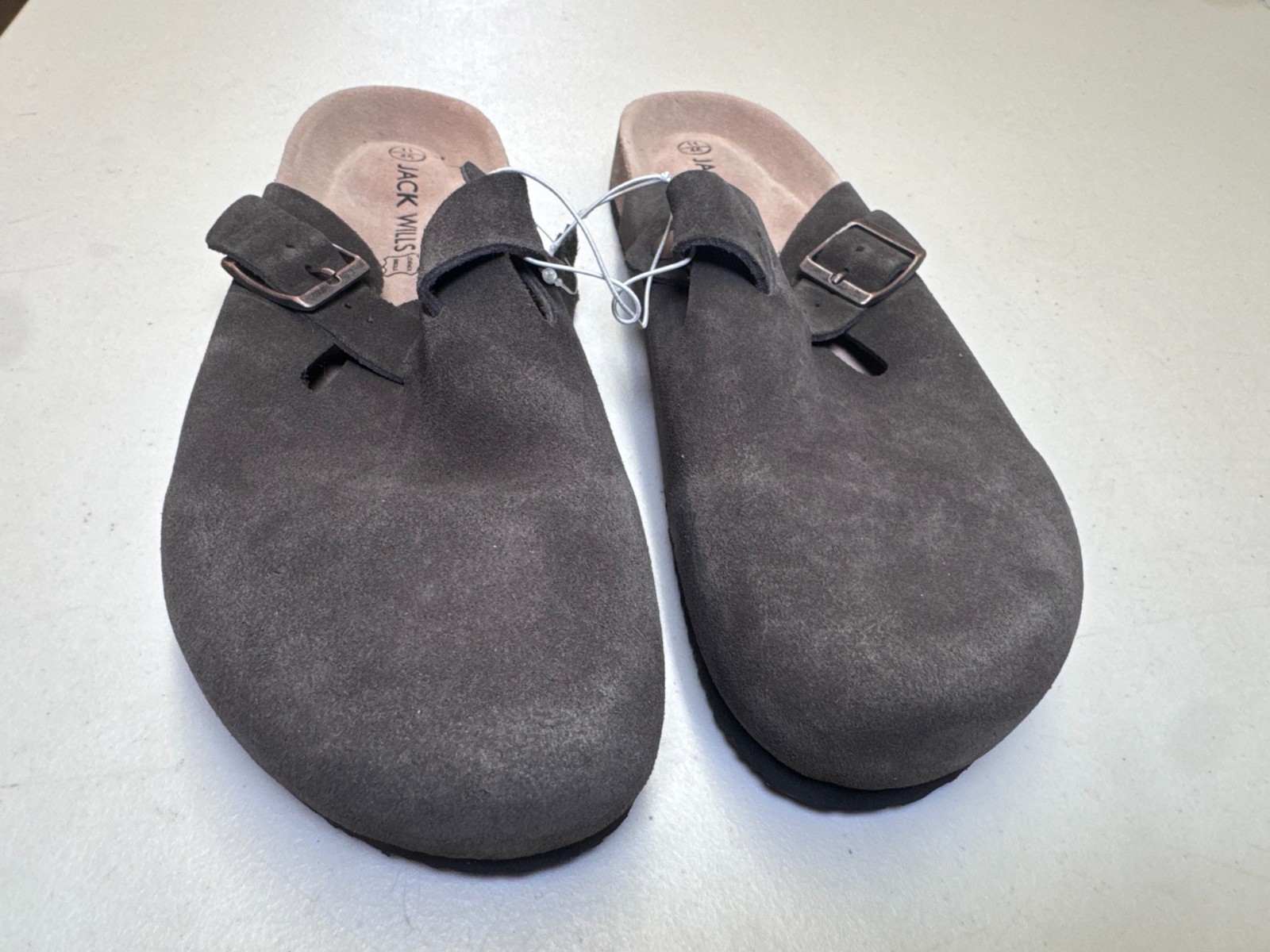 Jack Wills Mule Sandals Mocha Suede Leather Footbed Mens UK 11 EU 46 New w/Tags