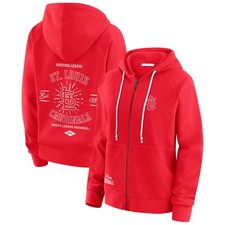 Women's WEAR by Erin Andrews Red St. Louis Cardinals Vintage Full-Zip Raglan