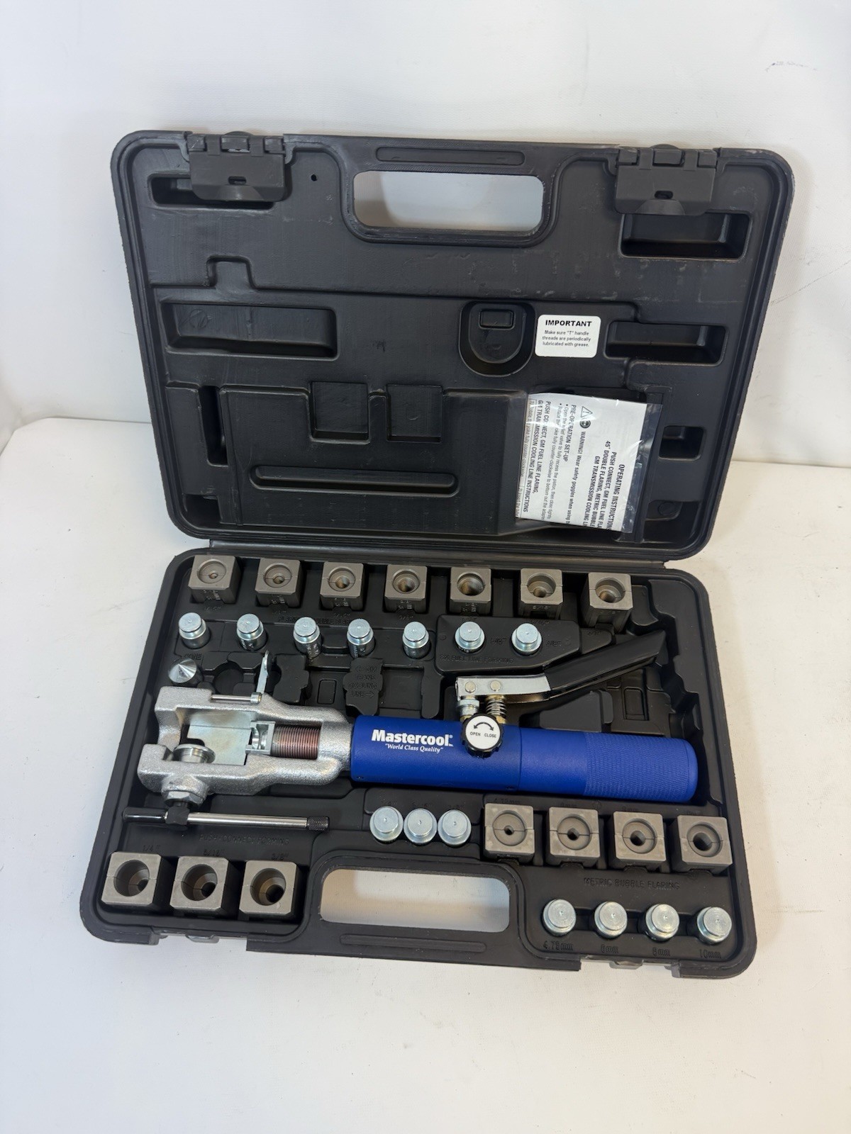 NEW Mastercool 72475-PRC Universal Hydraulic Flaring Tool Kit w/ Tube Cutter NEW