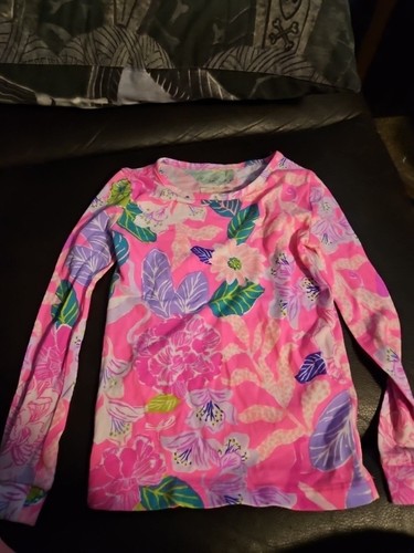 Lilly Pulitzer Sammy Pajama Set Girls Pink Isle Friends Long Sleeve 2 Pc Size 4 - Picture 2 of 6