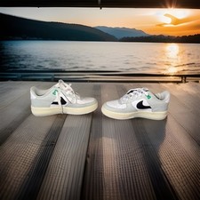 Nike AIR Force 1 LV8 Split Silver Bianco Nero 4Y DZ2660 001 Usato in ottime condizioni