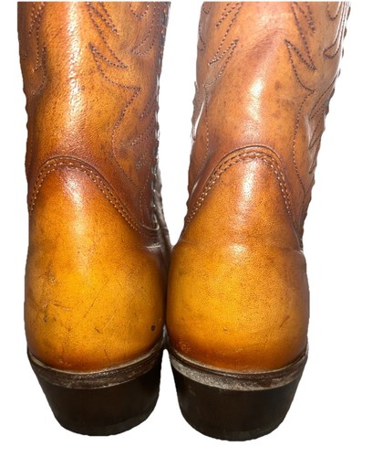 Stivali cowboy western uomo vintage doppia H punto sella taglia 9 EE - Foto 8 di 12