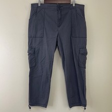 Sanctuary Social Standard Pants XXL Scout Poplin Surplus Cropped Cargo Gray