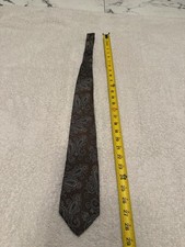 Rivetz of Boston Men’s Silk Tie Brown Paisley Traditional Classic Made in USA