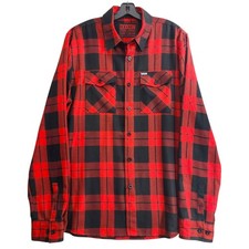 Dixxon Shirt Form Function Mens Xlt Red Black Plaid Flannel Button-up Garage