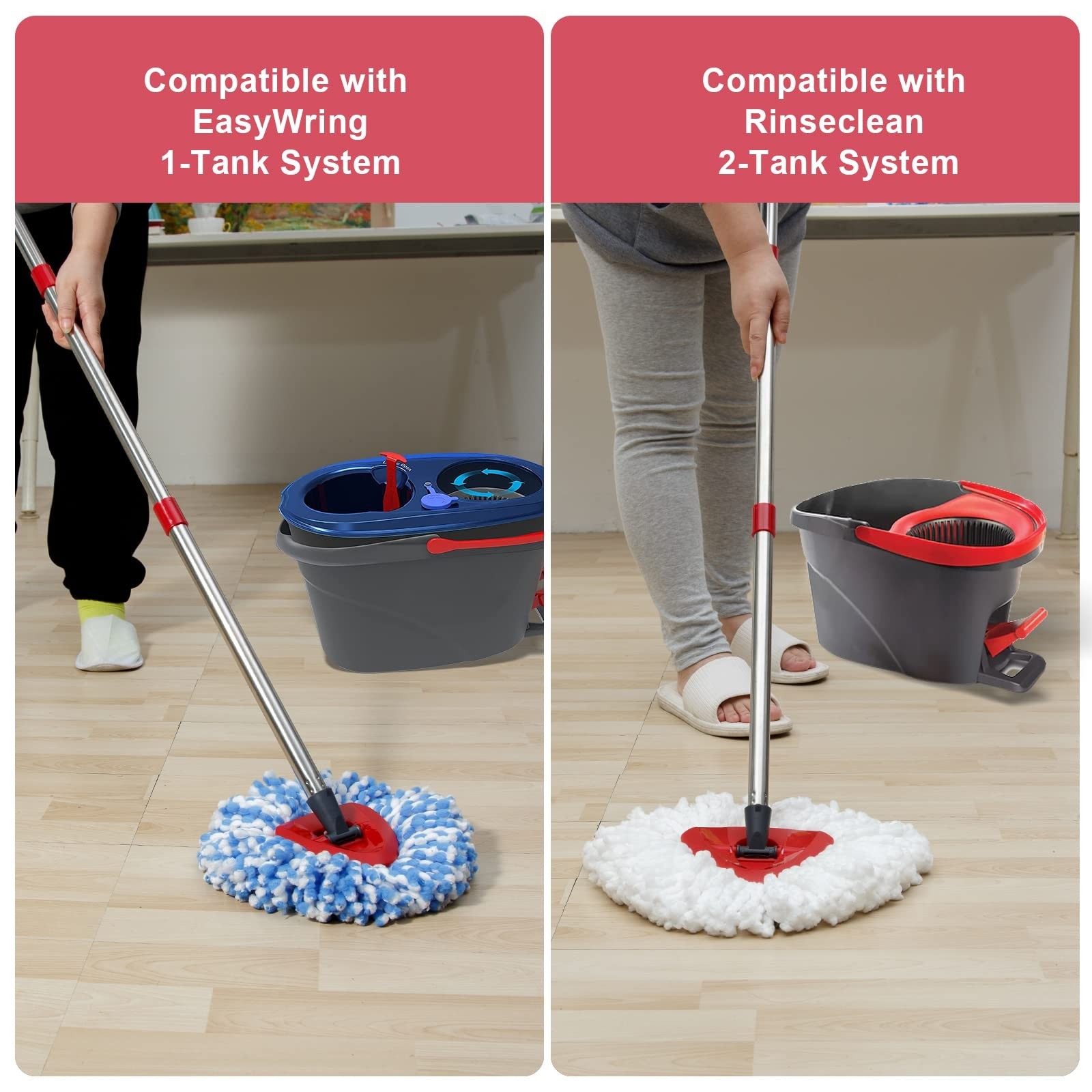 Spin Mop Replacement Handle - 4 Section Mop or Broom Handle/Stick C... Fast Ship