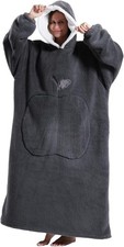Wearable Blanket Hoodie for Women - Oversized Adults Extra Long, Dark Grey