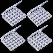 Bobbin Box,Machine Bobbin Organizer Plastic Case,Transparent 25 Slots Empty B...