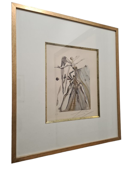 Litograph Salvador Dali Signed With Certificate Art Print Painting 60x52cm