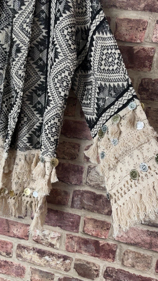 MYM Moda BoHo Black & White  Cotton Lightweight Jacket Size M Gorgeous  - Image 4 of 4