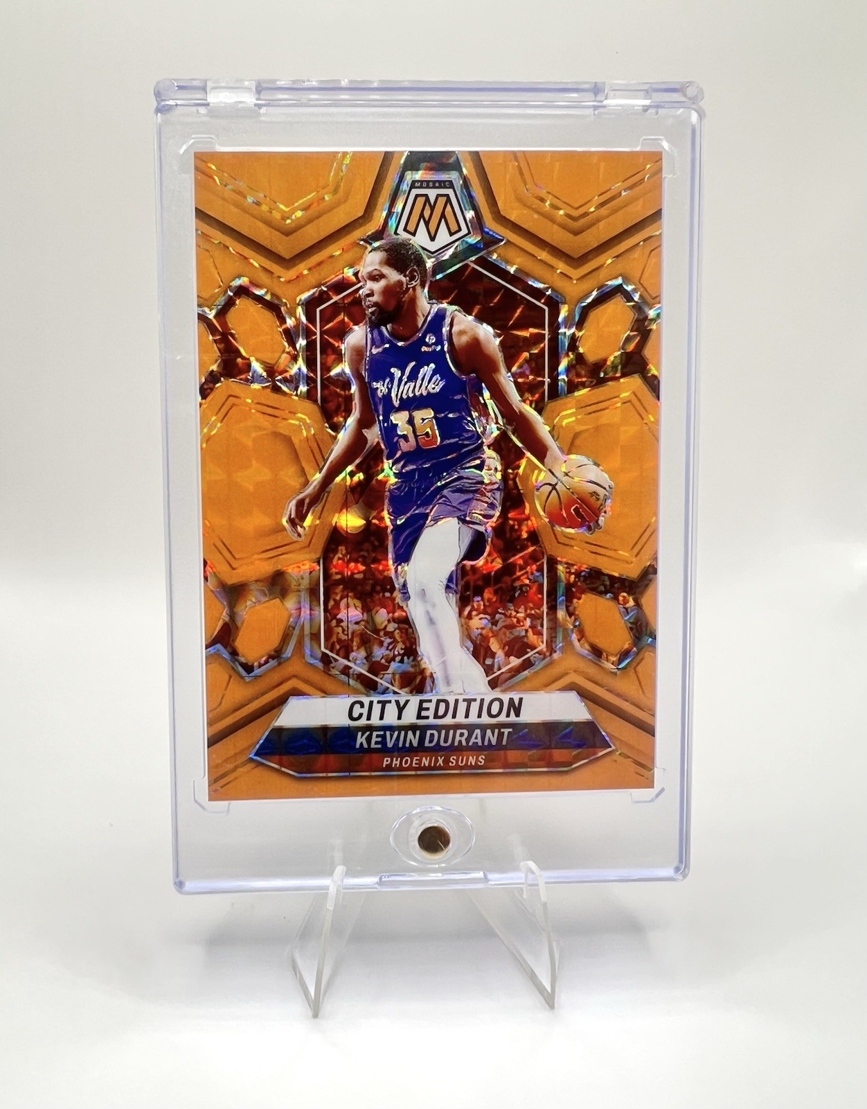 Kevin Durant 2023-24 Mosaic City Edition Orange Fluorescent 25/25  #286