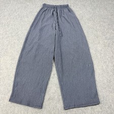 Zara Wide Leg Elastic Waist Pants Women's Size Small Actual 21x27 Navy Blue