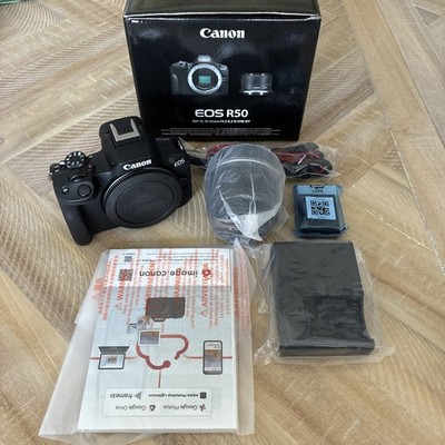 Canon EOS R50 Mirrorless Camera with 18-45mm Lens Black