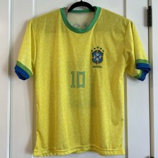 CBF Brasil Neymar Jr 10 Soccer F tbol Brasil Home Jersey Yellow Adult M Medium