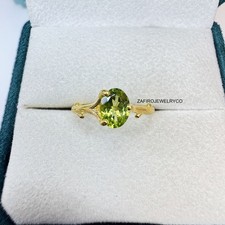 Natural Peridot Ring, August Birthstone, Anniversary Ring, Solitaire Ring