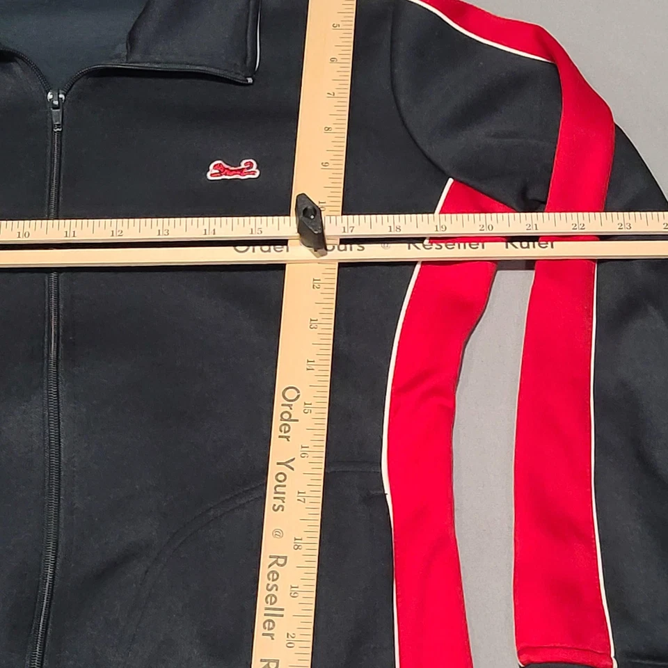 Chaqueta de Pista Le Tigre para Mujer XL Negra Roja Cremallera Completa Atlética Retro Rayas Logo Foto 2 de 4