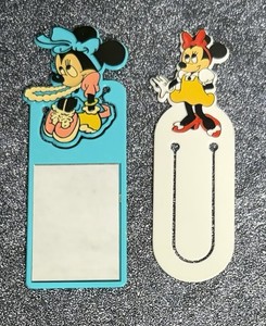 Vintage Walt Disney Productions - Minnie Mouse Set Of 2 Bookmarks - Monogram