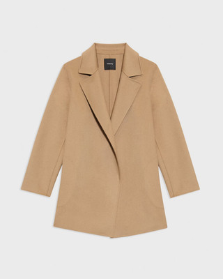 Theory Clairene Jacket in Double-Face Wool-Cashmere New Camel Size S NWT $595