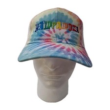 Halopalooza Tie Dye Trucker Hat Rainbow Embroidered Snapback Cap Hippie Unisex