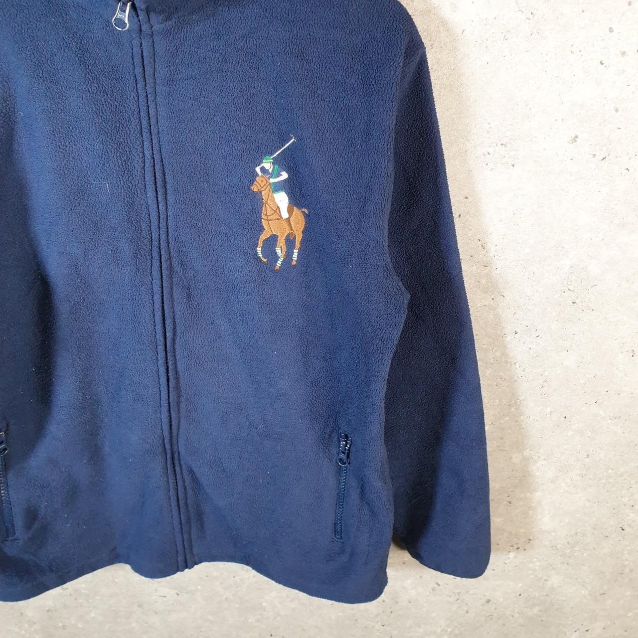 Polo Ralph Lauren vintage felpa pile donna XL blu full zip pony