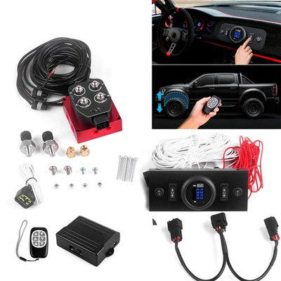 #ad #ad Dual control system Solenoid 4 Valve Air Ride Suspension kit with Pressure Gauge $114.99