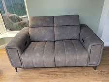 Furniture Village 'Elphaba' 2 Seater Sofa Mocha Power Recliner with Storage Arms
