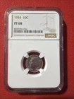 1954 Roosevelt Dime PROOF PF68 NGC Graded 90% Silver Gem Coin
