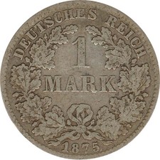 Deutsches Reich 1 Mark 1875 D Silber*